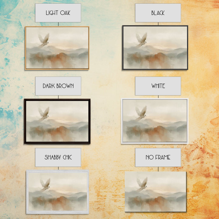 Peaceful Dove Rise – Framed Canvas Print – Christian Wall Art – Christian Art Canvas – Christian Art – Christmas Art – Christian Gift Ideas