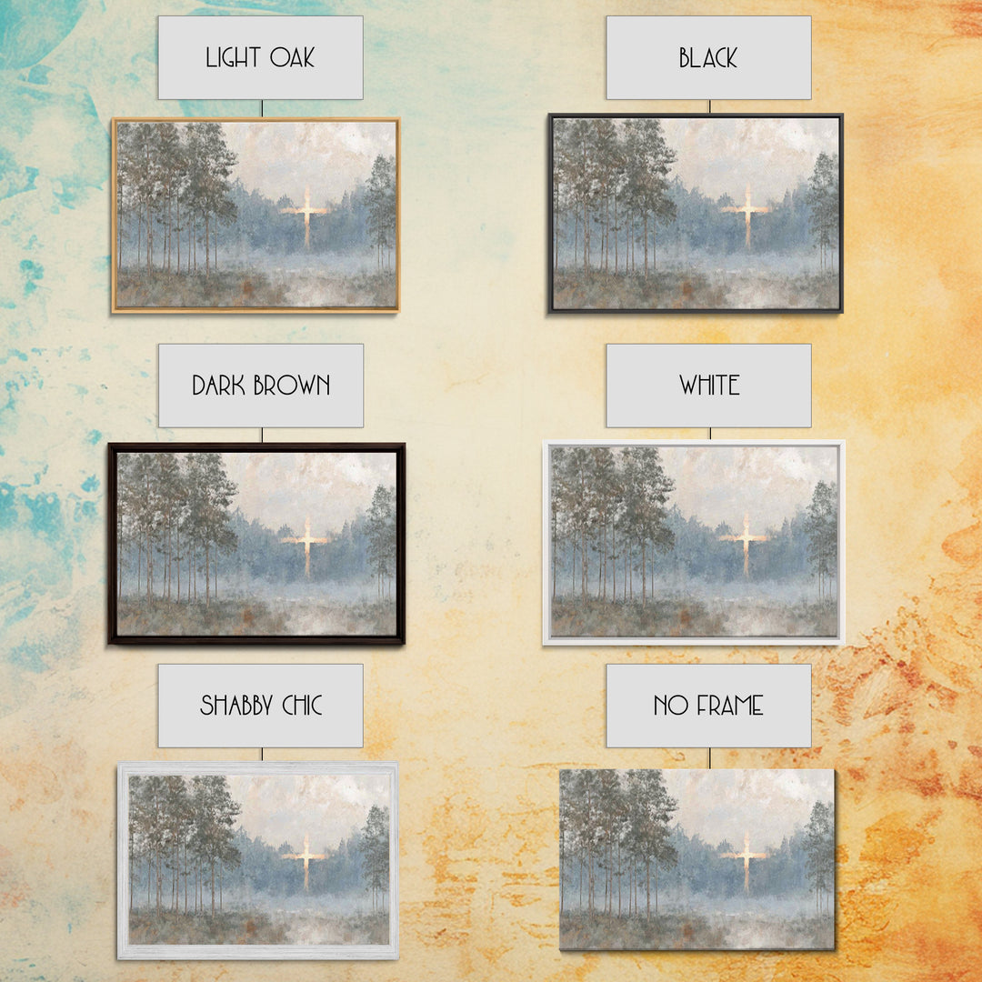 Woodland Peace – Framed Canvas Print – Jesus Painting – Christian Wall Art – Moody Christian Art – Christian Art Canvas – Large Christian P