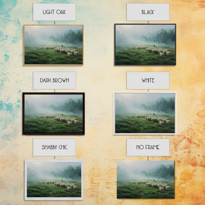 Gentle Pasture Light – Framed Canvas Print – Christian Art Canvas – Christian Decor – Jesus Painting – Christmas Wall Art – Modern Christia