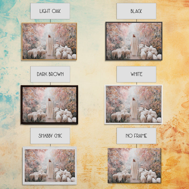 The Gentle Shepherd | Framed Canvas Print | Christian Art Canvas | Christmas Wall Art | Christian Gift Ideas | Jesus Painting | Vintage Chr