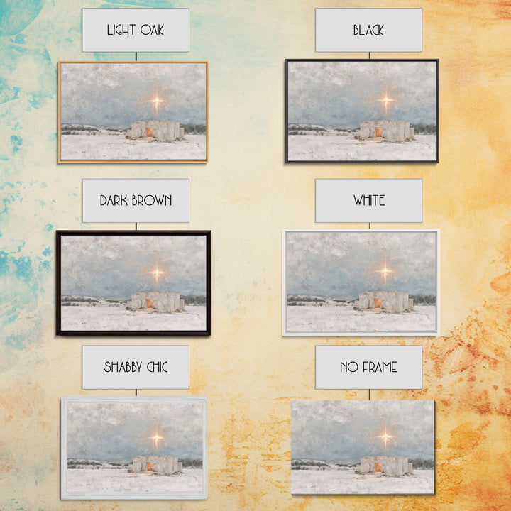 Holy Winter Light | Framed Canvas Print | Christian Christmas Art | Christian Wall Art | Jesus Painting | Christmas Canvas Wall Art | Chris