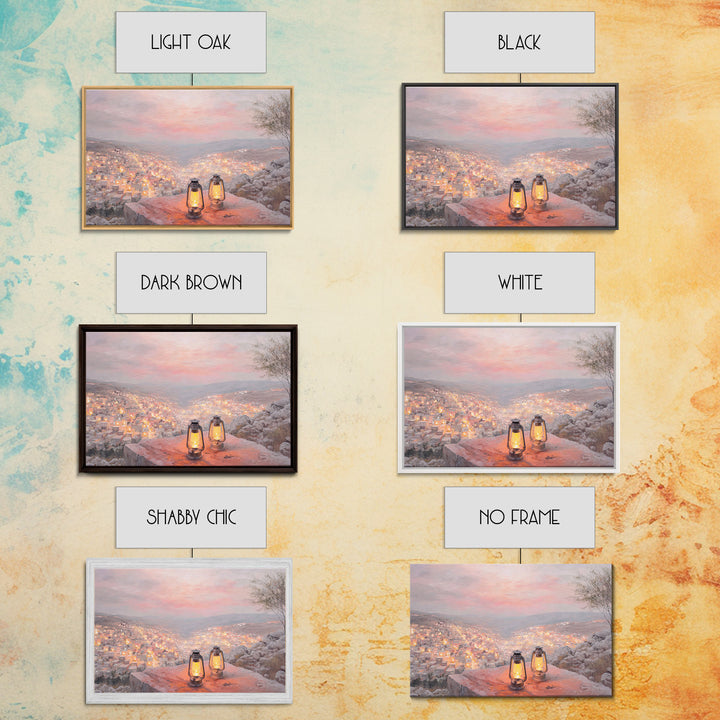 Hillside Glow – Framed Canvas Print – Christian Wall Art – Christmas Art – Christian Art Canvas – Christian Gift – Modern Christian Paintin