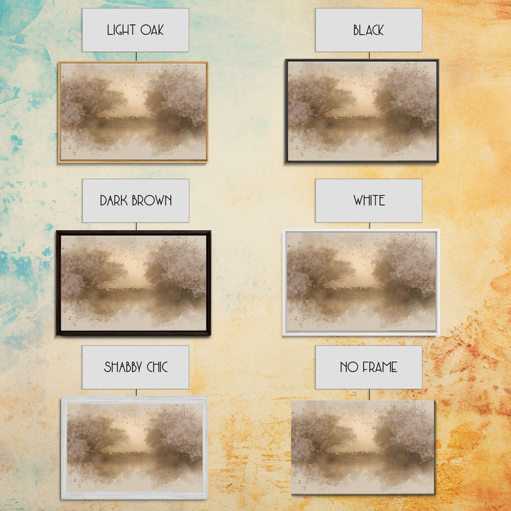 Flock At Dawn, Framed Canvas Print, Christian Wall Art, Christian Art Canvas, Subtle Christian Art, Christian Painting, Christian Gift