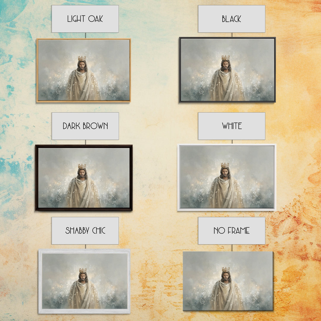 King Of All, Framed Canvas Print, Christian Wall Art, Christian Art Canvas, Christian Painting, Christian Art Gift, Large Jesus Painting