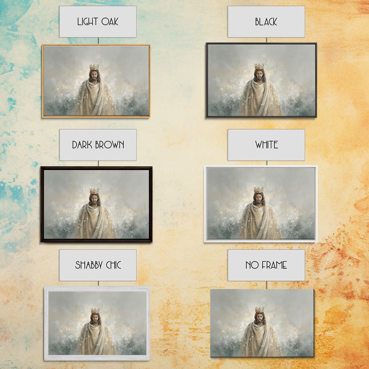 King Of All, Framed Canvas Print, Christian Wall Art, Christian Art Canvas, Christian Painting, Christian Art Gift, Large Jesus Painting