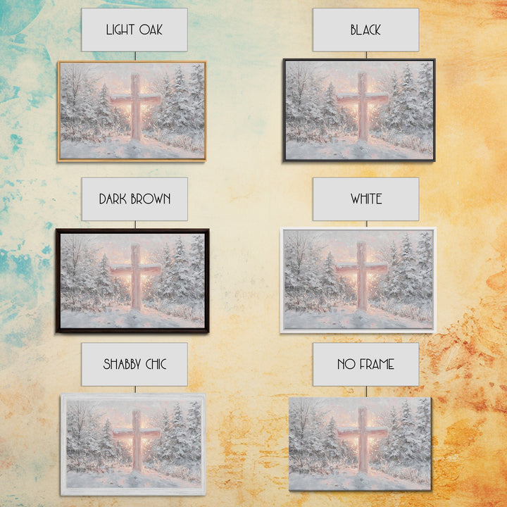 Snowlit Savior Light, Framed Canvas Print, Christian Art Canvas, Christian Christmas Art, Christian Wall Art, Christian Gift Ideas, Modern