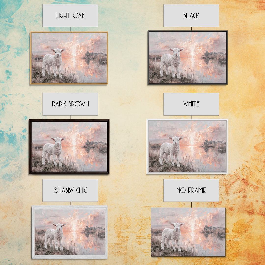 Dawn Of The Lamb – Framed Canvas Print – Christian Wall Art – Christian Art Canvas – Christian Decor – Christian Gift Ideas – Subtle Christ