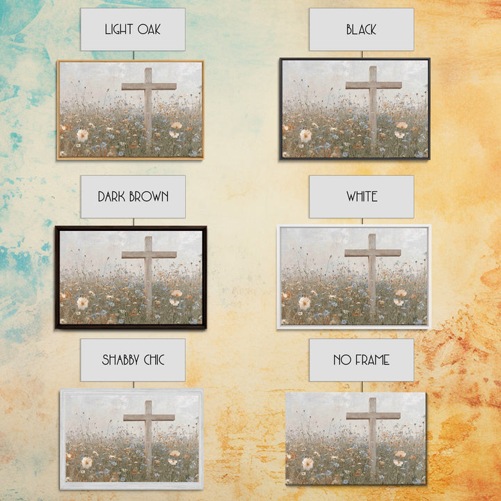Spring Cross Mercy, Framed Canvas Print, Christian Art Canvas, Christian Painting, Subtle Christian Art, Christian Wall Art