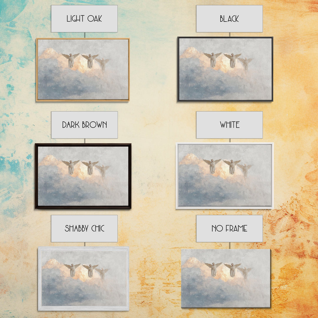 Cloudborne Guardians – Framed Canvas Print – Christian Art – Christian Christmas Art – Christian Wall Art – Christian Art Canvas – Christia
