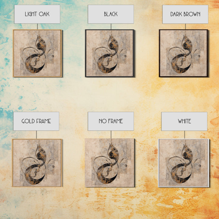 Arabic Ornamental Curves as Non Readable Art Canvas Print, Calligraphy Art, Wallart, Living Room Decor, Fine Art, Script, CAL-1x1-3