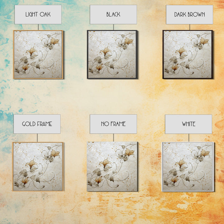 Floral Vine Created from Graceful Script Like Canvas Print, Calligraphy Art, Statement Artwork, Living Room Decor, Script, CAL-1x1-83