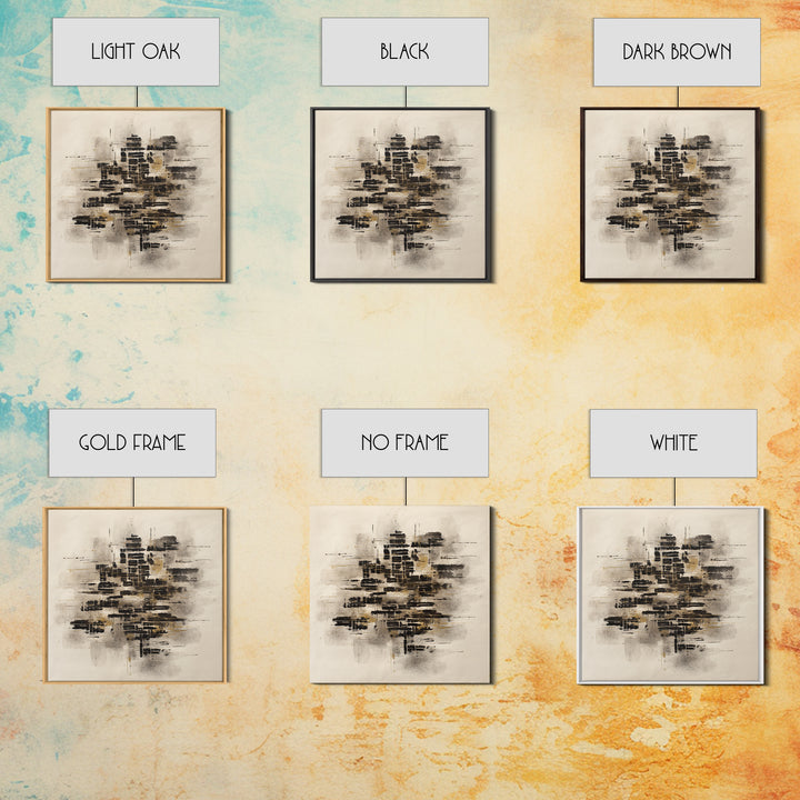 Expressive Musical Rhythm Painted as Ink Strokes Framed Canvas Print, Calligraphy Art, Painting, Living Room Decor, Script, CAL-1x1-96