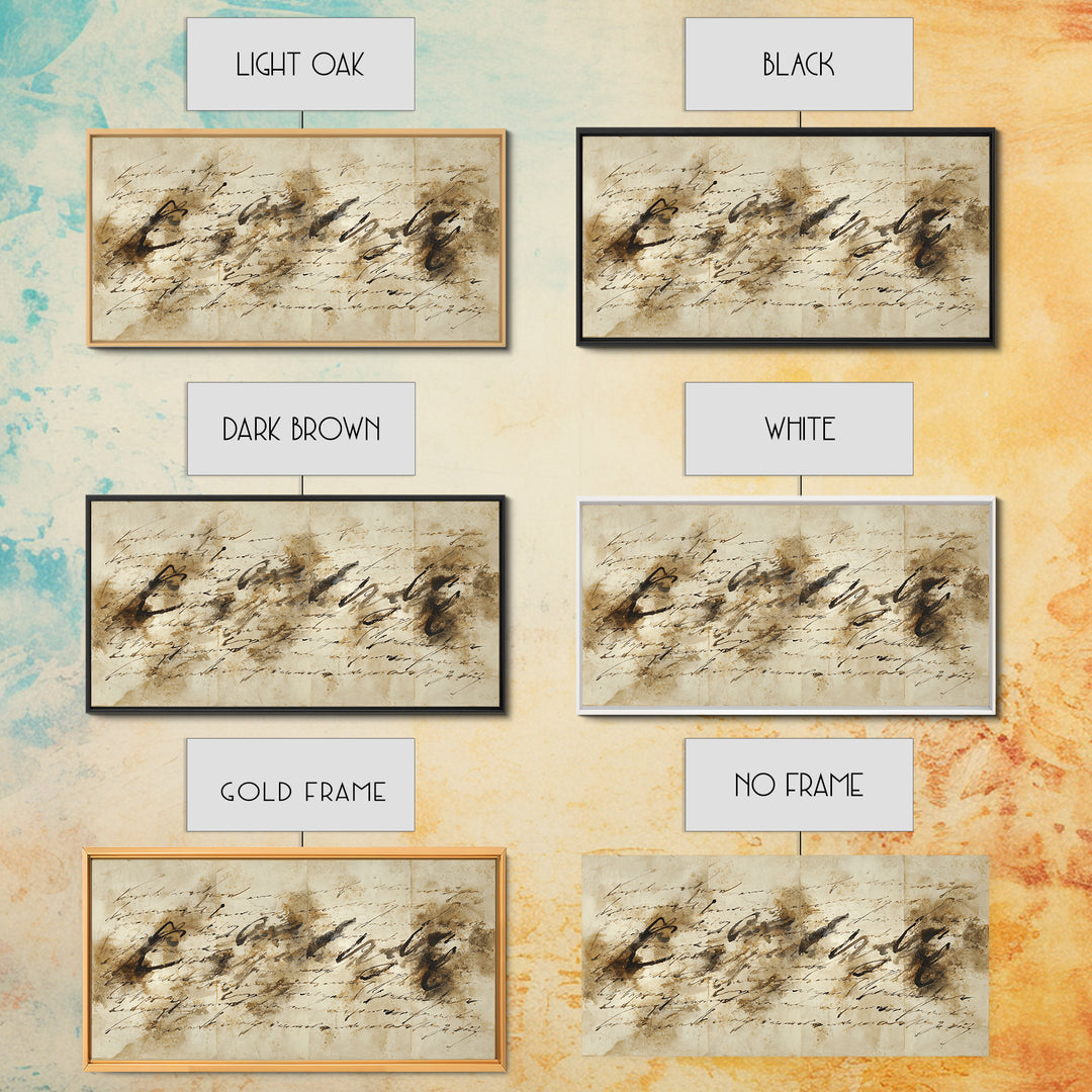 Expressive Musical Rhythm Painted as Ink Strokes Canvas Print, Calligraphy Art, Textured Painting, Living Room Decor, Script, CAL-2x1-44