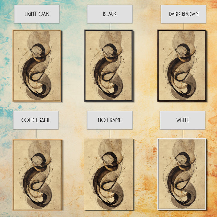 Arabic Ornamental Curves as Non Readable Art Canvas Print, Calligraphy Art, Spiritual Wall Art, Living Room Decor, Script, CAL-2x3-11