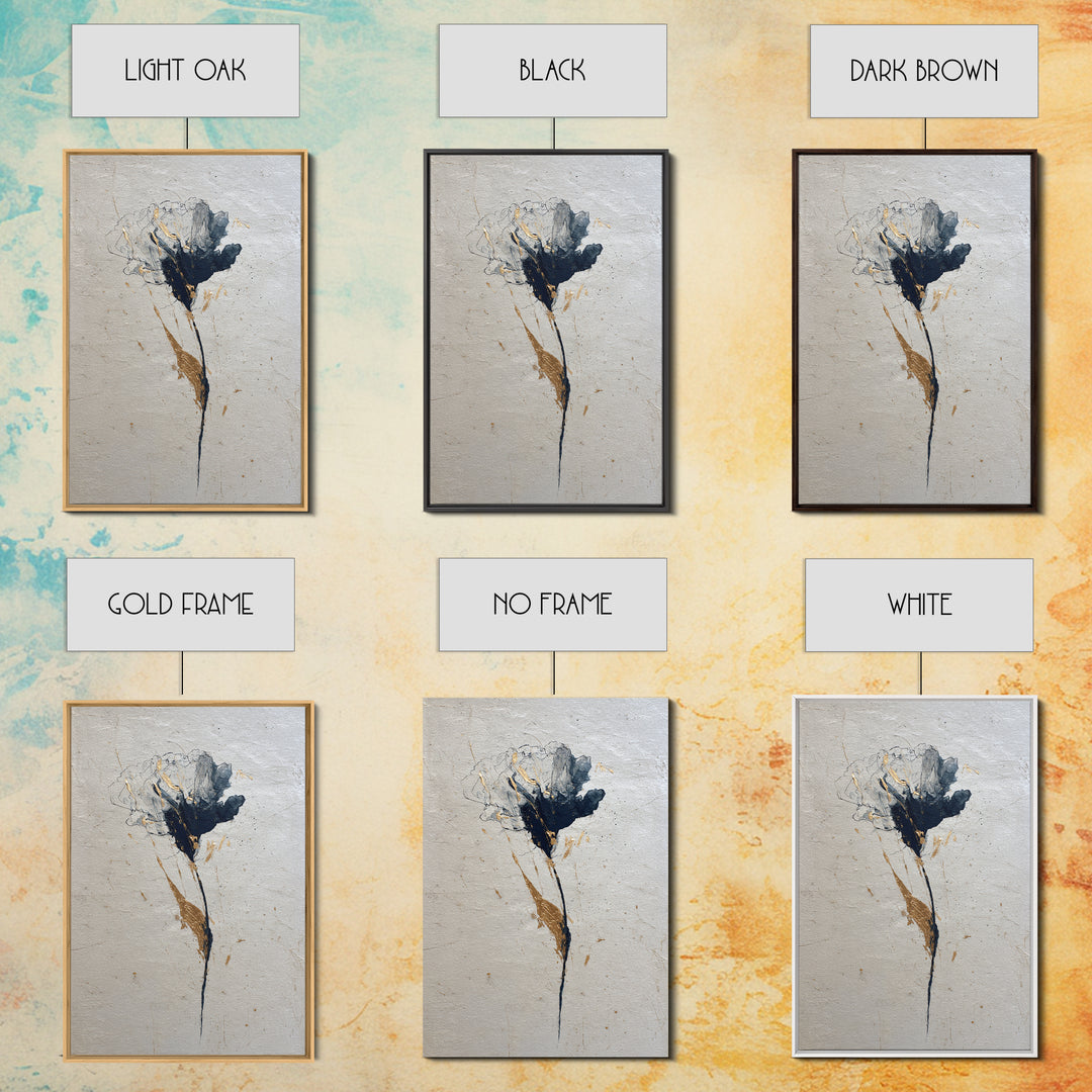 Single Elegant Flourish Shaped Like a Flower Framed Canvas Print, Calligraphy Art, Wall Decor, Living Room Decor, Script, CAL-2x3-37