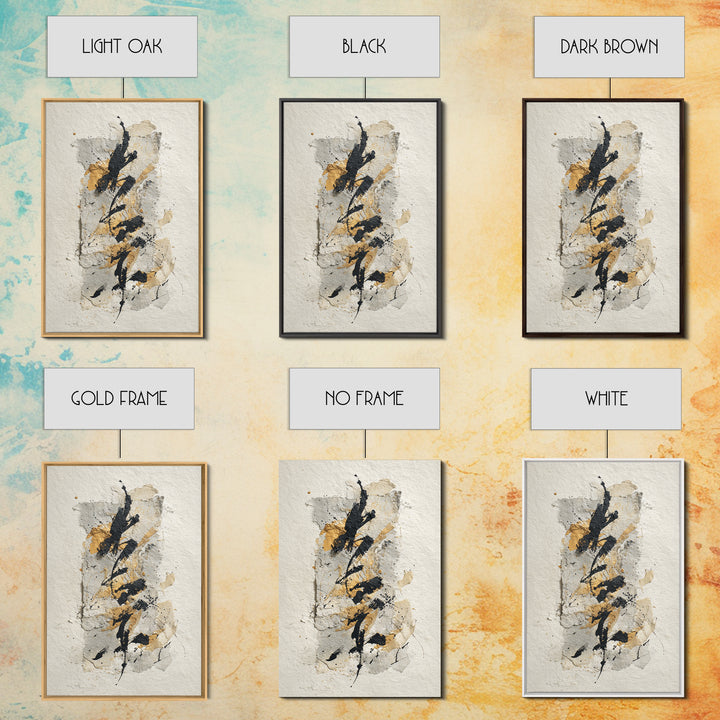 Expressive Musical Rhythm Painted as Ink Strokes Canvas Print, Calligraphy Art, Neutral Decor, Living Room Decor, Script, CAL-2x3-56