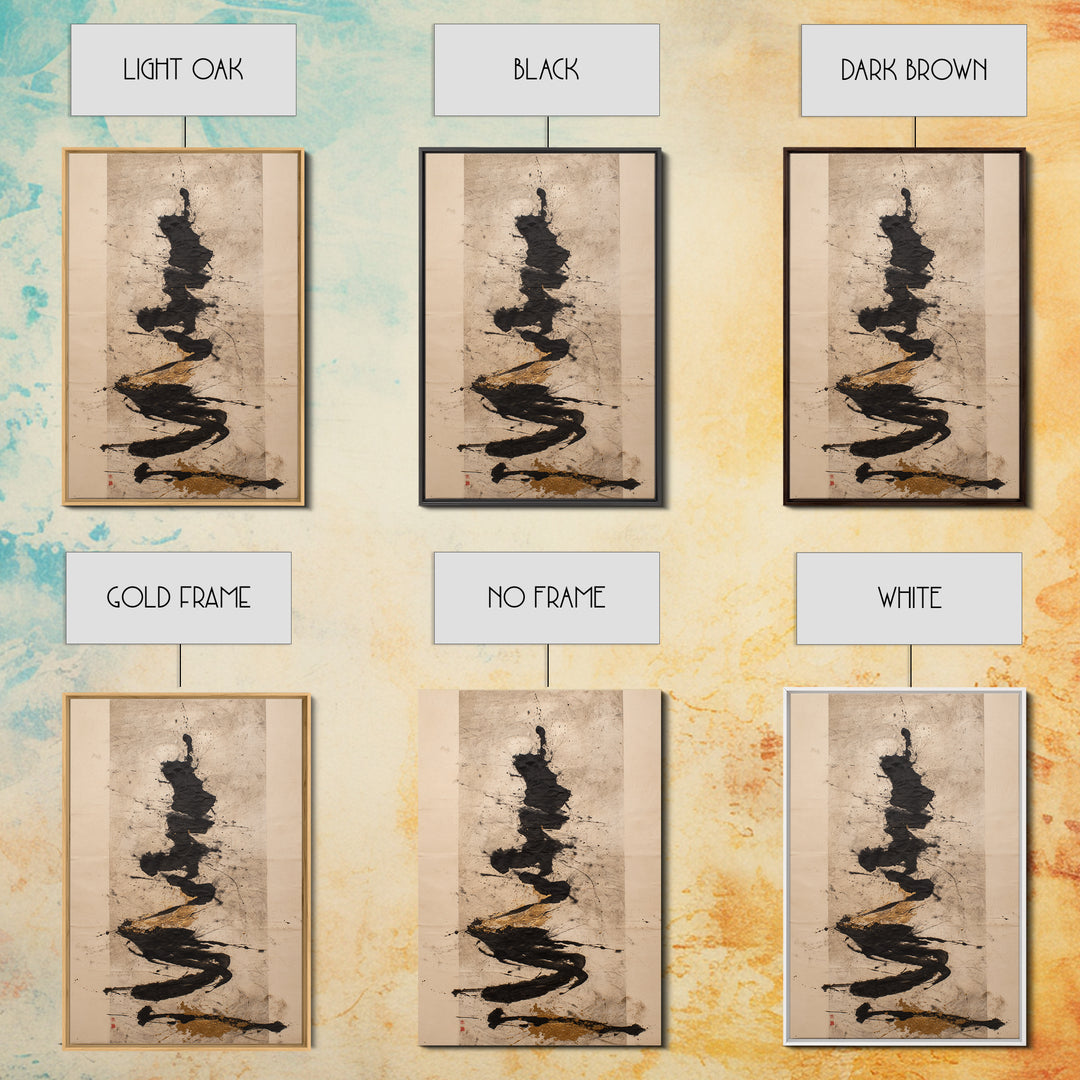 Large Sweeping Black Ink Gesture Like a Canvas Print, Calligraphy Art, Wall Art Print, Living Room Decor, Fine Art, Script, CAL-2x3-57