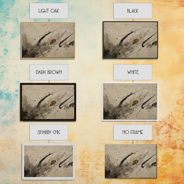Expressive Musical Rhythm Painted as Ink Strokes Canvas Print, Calligraphy Art, Fine Art Print, Living Room Decor, Script, CAL-3x2-100