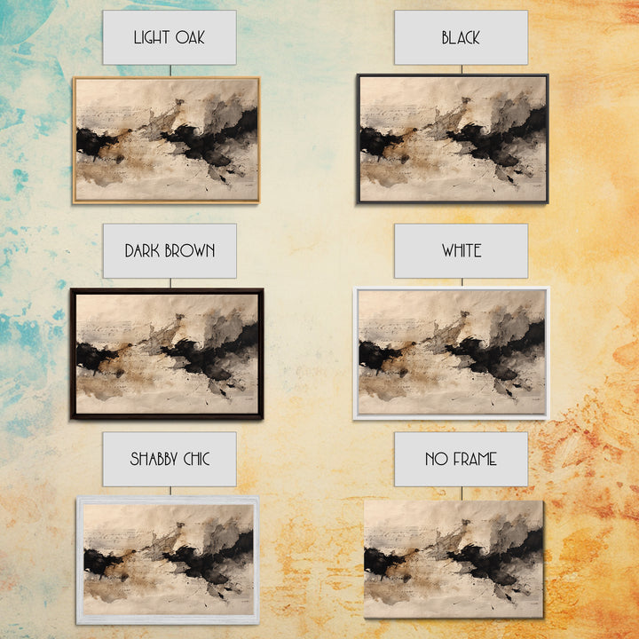 Expressive Musical Rhythm Painted as Ink Strokes Canvas Print, Calligraphy Art, Watercolor Print, Living Room Decor, Script, CAL-3x2-76