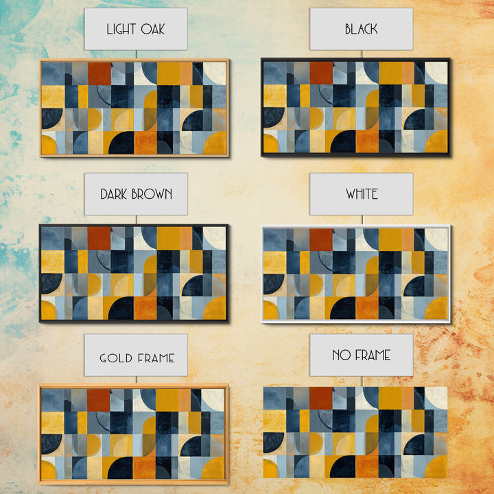 Checkerboard Blocks with Painterly Edges Framed Canvas Print, Color Block Art, Wall Art, Living Room Decor, Oil Painting, CBA-2x1-35