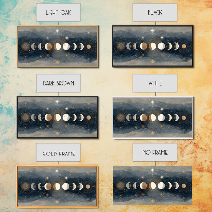 Twelve Small Moons Arranged as Elegant Pattern Canvas Print, Celestial Art, Fine Art Print, Living Room Decor, Celestial, CEL-2x1-20