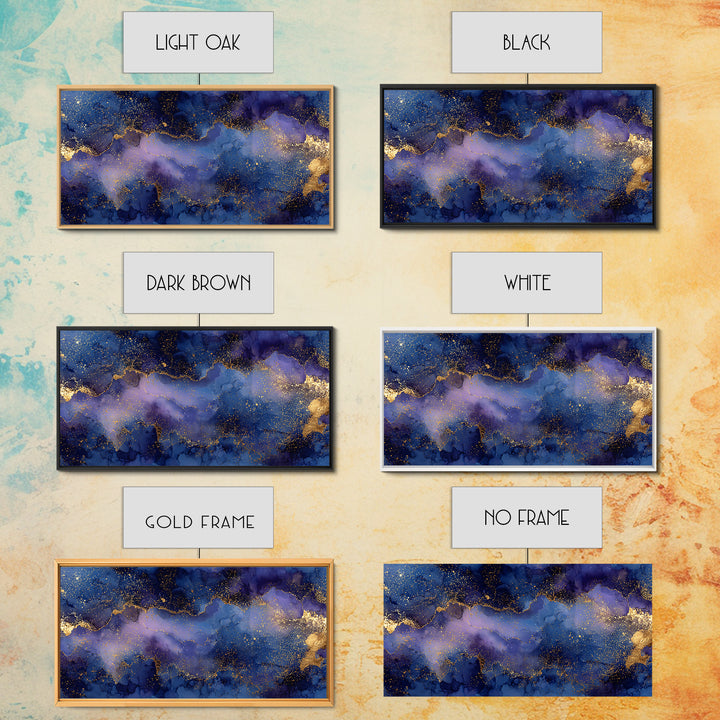 Gold Constellation Map on Deep Navy Texture Canvas Print, Celestial Art, Retro Wall Art, Living Room Decor, Fine Art, Celestial, CEL-2x1-76