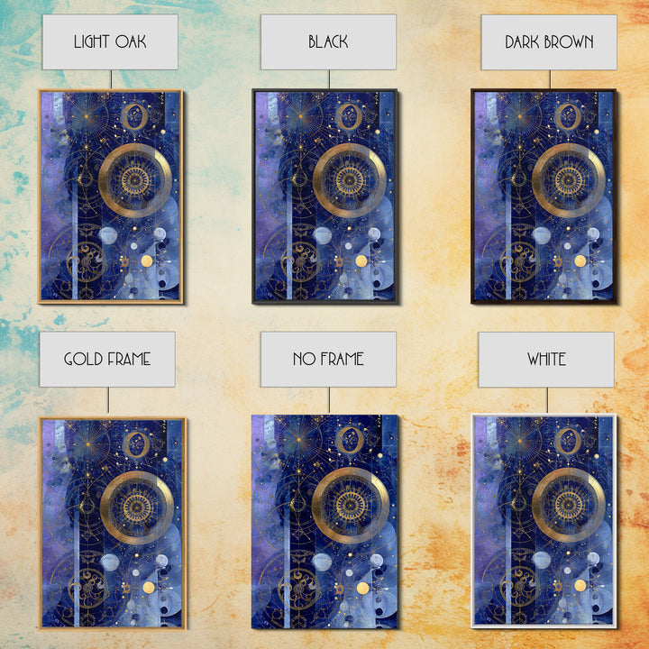 Blue Star Map Framed Canvas Print, Celestial Art, Minimalist Decor, Living Room Decor, Fine Art, Celestial, Boho Wall Art, CEL-2x3-78