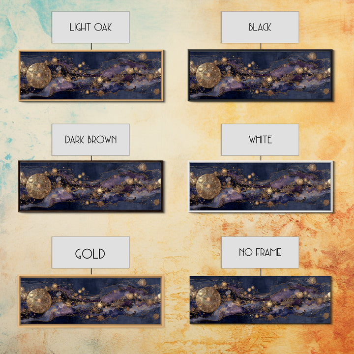 Gold Constellation Map on Deep Navy Texture Canvas Print, Celestial Art, Boho Art, Living Room Decor, Fine Art, Celestial, CEL-3x1-24