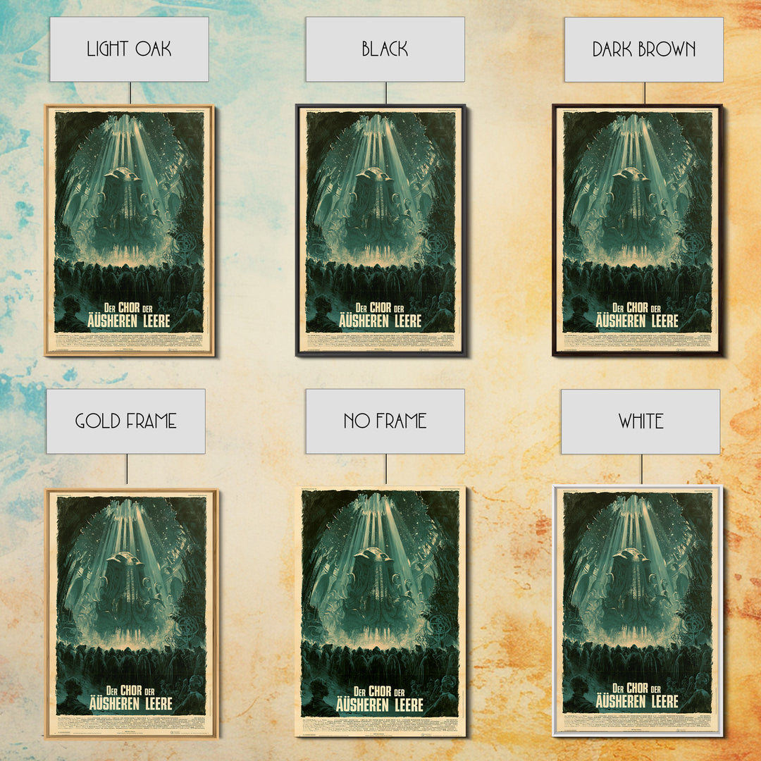 The Choir Of The Outer Void, German Language Horror Movie Poster, 1960s Horror Art, Lovecraftian Horror Poster, Framed Canvas Print