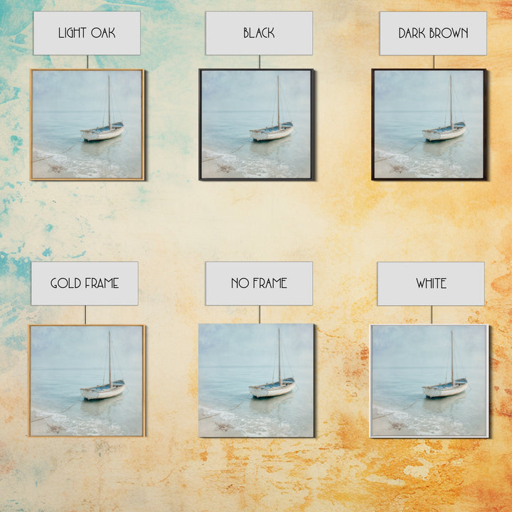 Weathered Sailboat on Calm Morning Water Canvas Print, Coastal Art, Coastal Prints, Coastal Decor, Fine Art, Coastal, COA-1x1-26