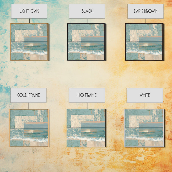 Abstract Seafoam Patterns Framed Canvas Print, Coastal Art, Beach Print, Coastal Decor, Fine Art, Coastal, Statement Artwork, COA-1x1-42