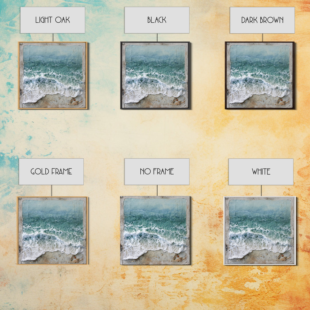 Storm Cloud over Deep Green Water Framed Canvas Print, Coastal Art, Beach Print, Coastal Decor, Coastal, Statement Artwork, COA-1x1-68