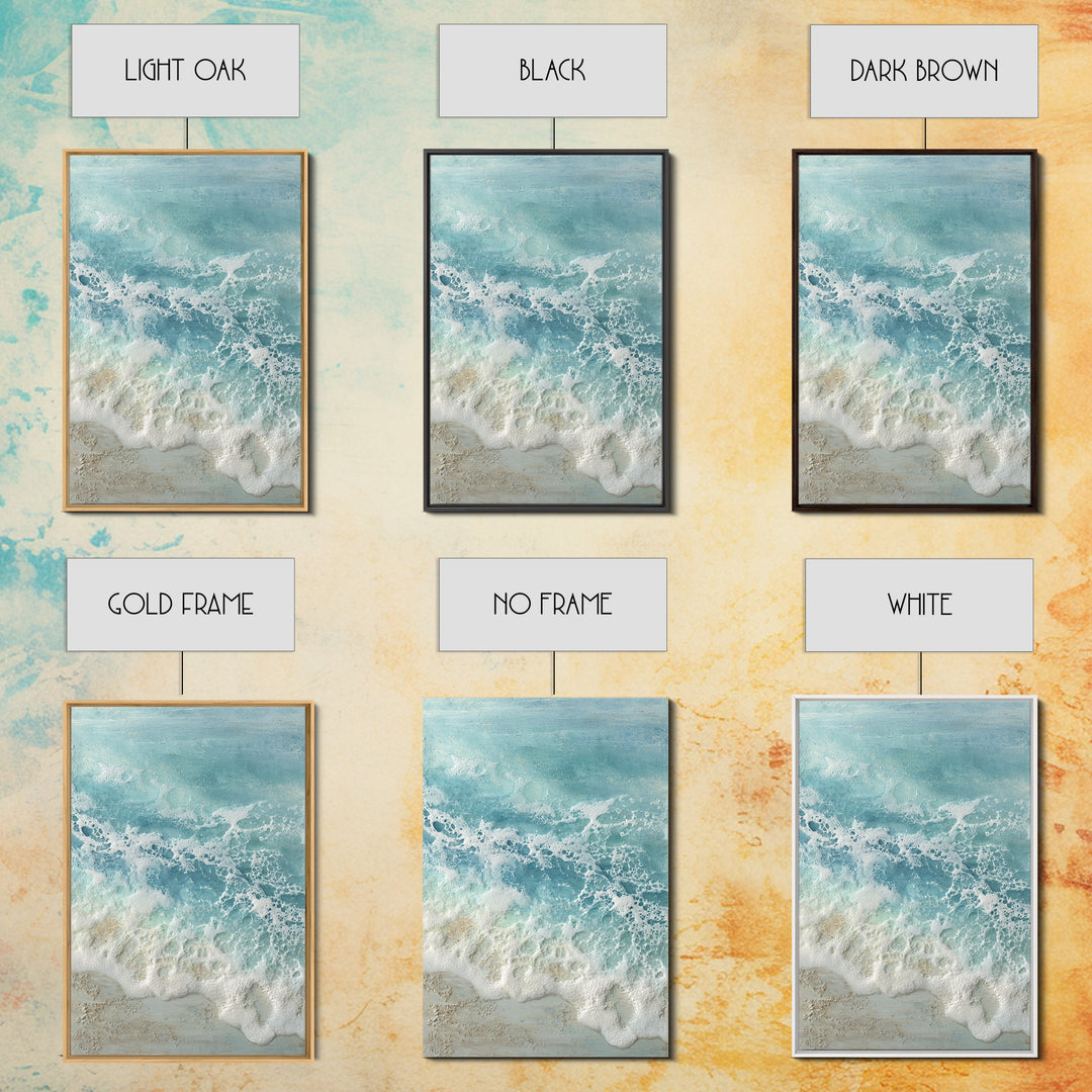 Abstract Seafoam Patterns Framed Canvas Print, Coastal Art, Boho Decor, Coastal Decor, Fine Art, Coastal, Printable Wall Art, COA-2x3-26