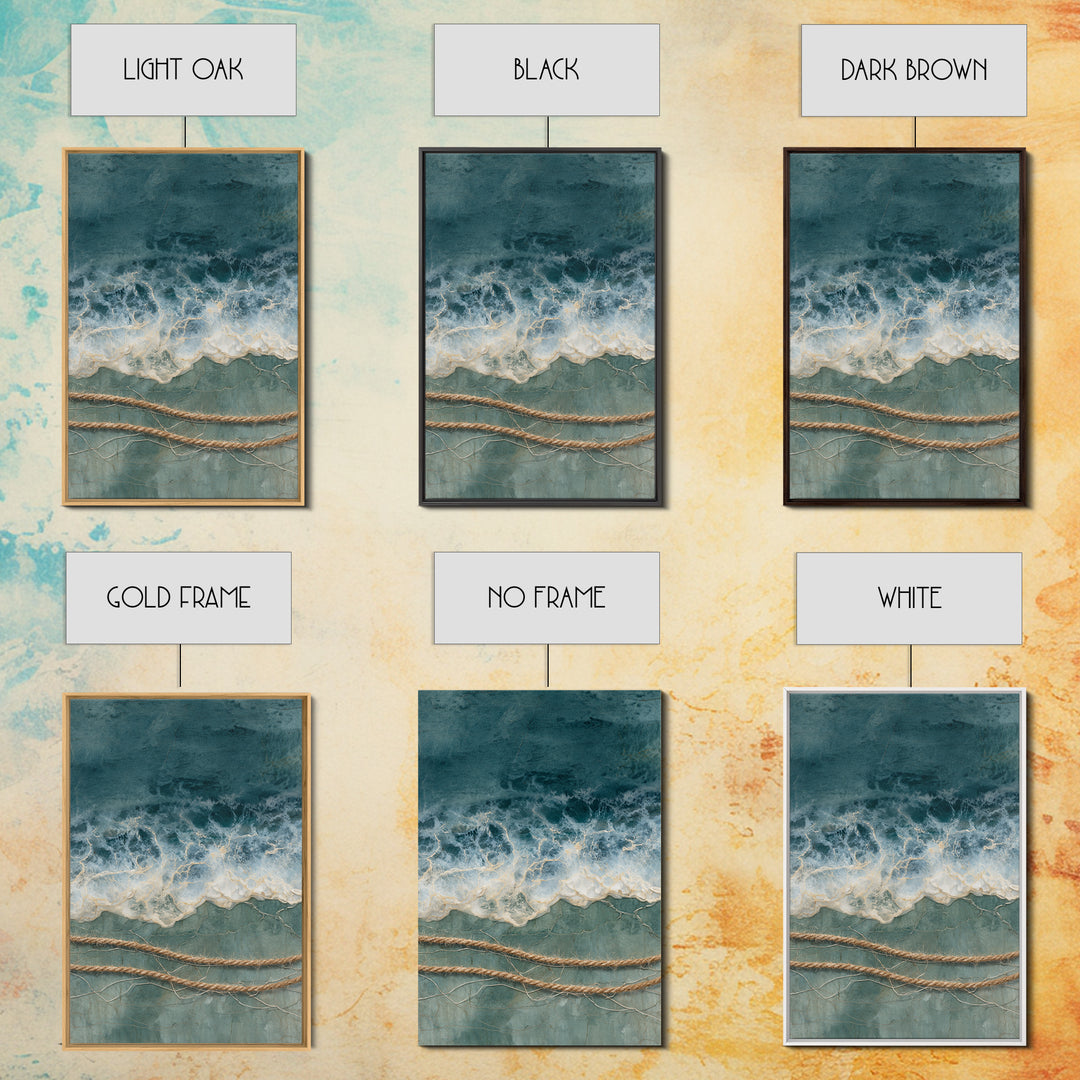 Storm Cloud over Deep Green Water Framed Canvas Print, Coastal Art, Statement Artwork, Coastal Decor, Fine Art, Coastal, COA-2x3-4