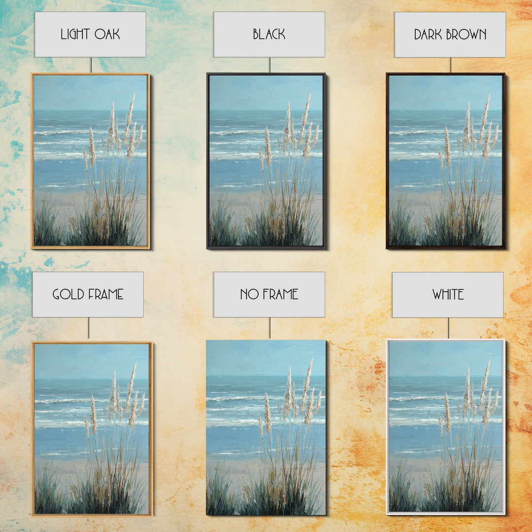 Coastal Grasses Moving Framed Canvas Print, Coastal Art, Wall Art, Coastal Decor, Fine Art, Coastal, Bird Art, Wood Art, COA-2x3-60