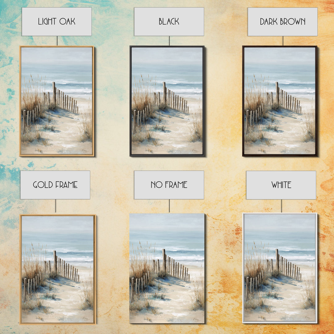 Soft Watercolor Dune Fence Scene Canvas Print, Coastal Art, Coastal Decor, Oil Painting, Coastal, Boho Wall Art, COA-2x3-72