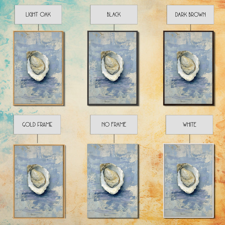 Oyster Shell Study Framed Canvas Print, Coastal Art, Nautical Decor, Coastal Decor, Abstract Art, Coastal, Beach Art, COA-2x3-83
