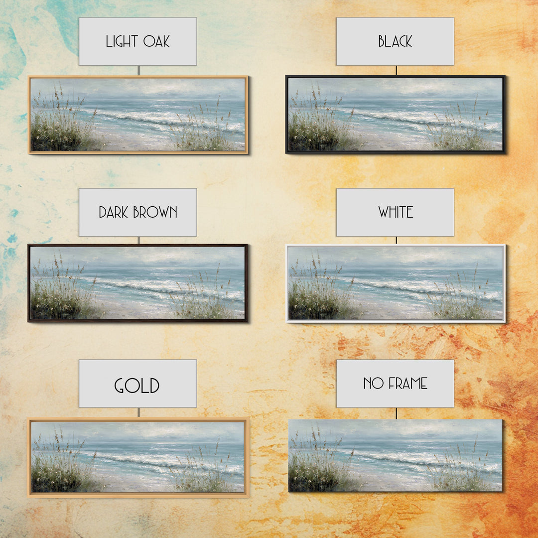 Coastal Grasses Moving Framed Canvas Print, Coastal Art, Neutral Decor, Coastal Decor, Fine Art, Coastal, Wall Art, Home Decor, COA-3x1-44