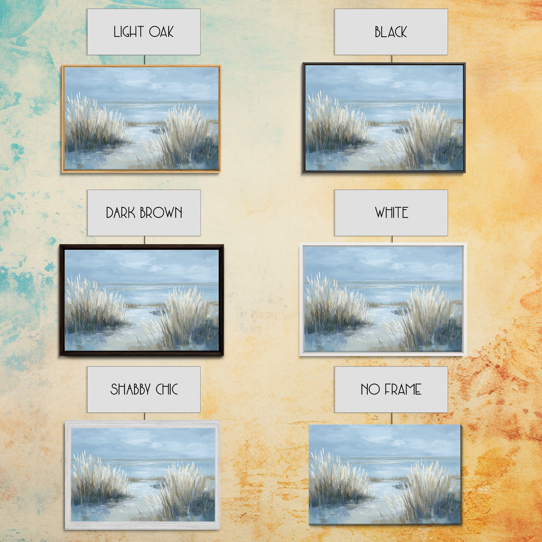 Coastal Grasses Moving Framed Canvas Print, Coastal Art, Modern Wall Art, Coastal Decor, Oil Painting, Coastal, Coastal Prints, COA-3x2-8