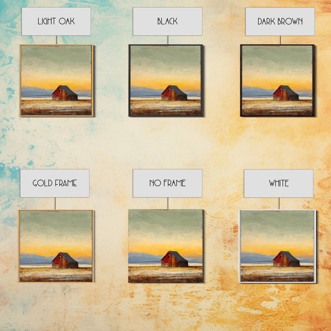 Rustic Barn Silhouette Canvas Print, Country Art, Digital Wall Art, Farmhouse Decor, Abstract Art, Country, Floral Wall Art, COU-1x1-3