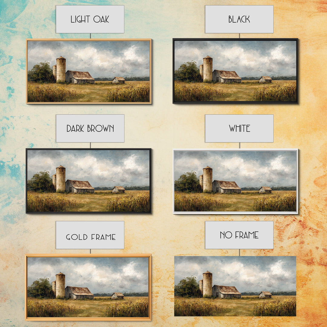 Cornfield under Dramatic Summer Clouds Framed Canvas Print, Country Art, Home Decor, Farmhouse Decor, Fine Art, Country, COU-2x1-86