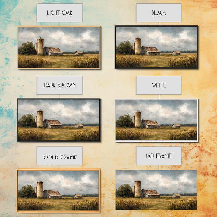 Cornfield under Dramatic Summer Clouds Framed Canvas Print, Country Art, Home Decor, Farmhouse Decor, Fine Art, Country, COU-2x1-86