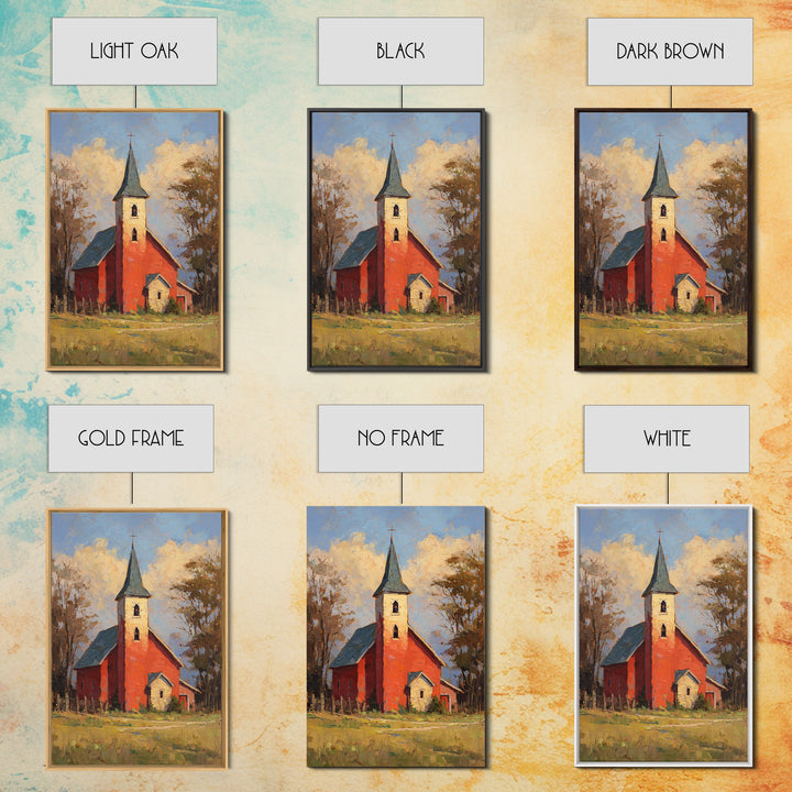 Country Church Steeple Beyond Trees Framed Canvas Print, Country Art, Printable Wall Art, Farmhouse Decor, Fine Art, Country, COU-2x3-75