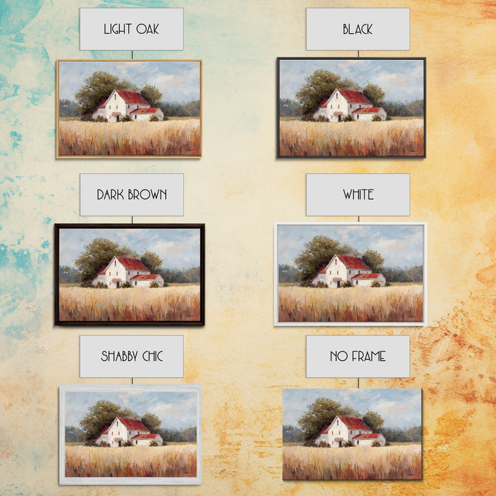 White Farmhouse Surrounded by Tall Grass Canvas Print, Country Art, Digital Print, Farmhouse Decor, Fine Art, Country, COU-3x2-38