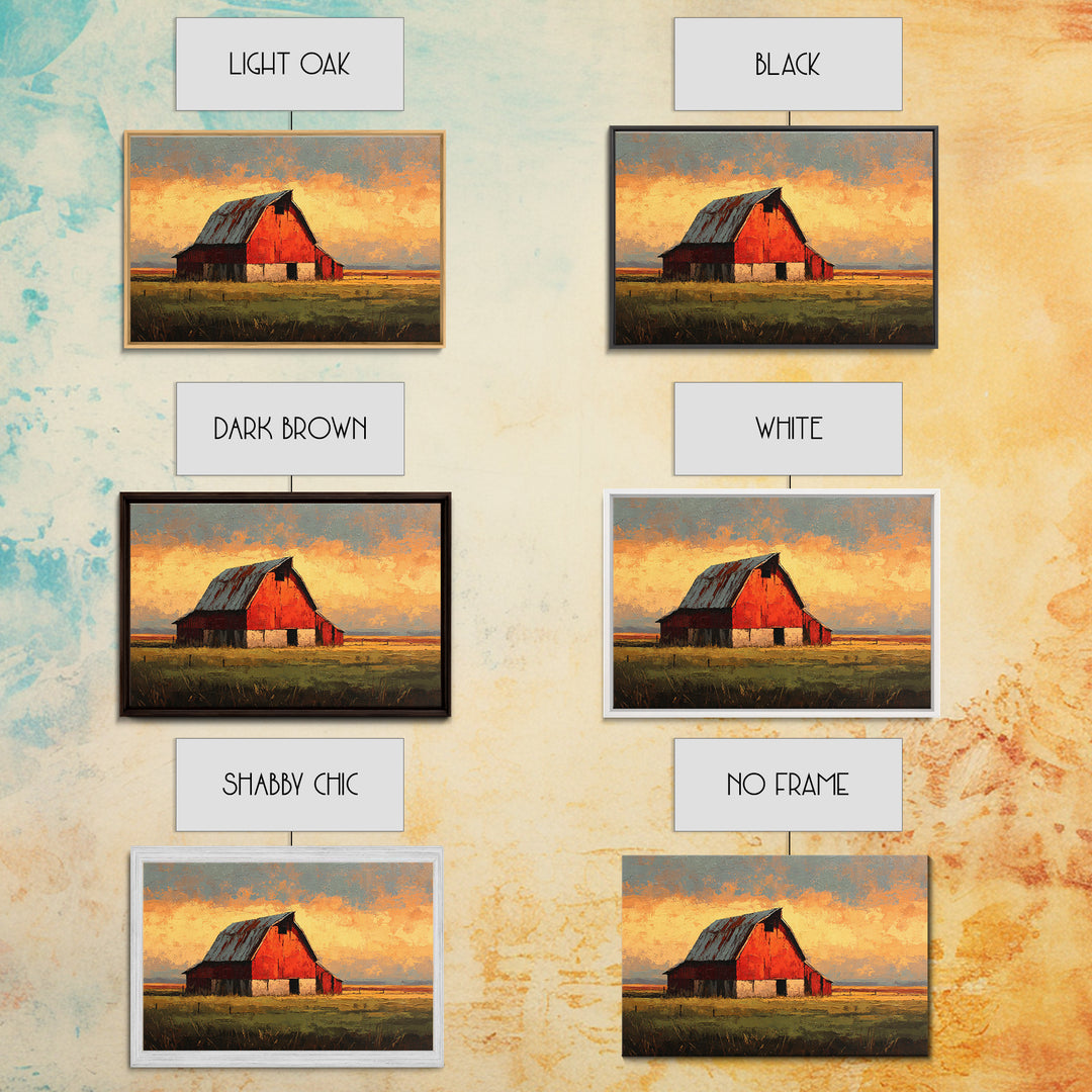 Rustic Barn Silhouette Framed Canvas Print, Country Art, Home Decor, Farmhouse Decor, Abstract Art, Country, Printable Art, COU-3x2-7