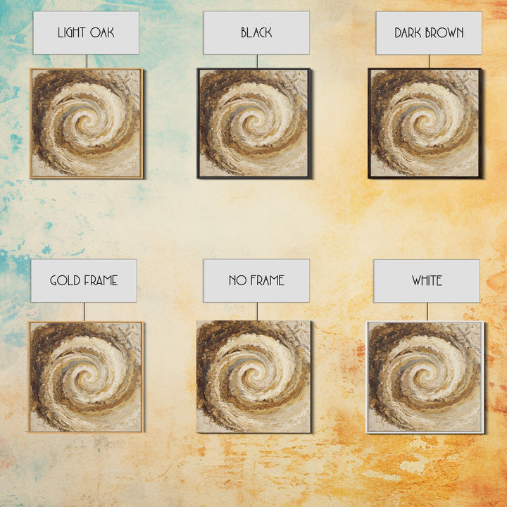 Abstract Brown and Cream Coffee Swirl Canvas Print, Coffee Shop Art, Coffee, Cafe Decor, Fine Art, Cafe, Living Room Decor, CSA-1x1-81