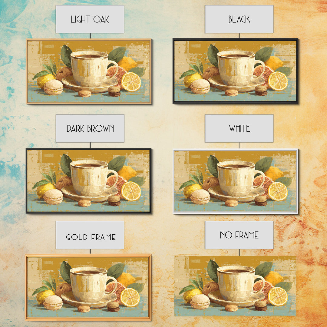 Retro Cafe Poster Coffee Cup Graphic Framed Canvas Print, Coffee Shop Art, Farmhouse Decor, Cafe Decor, Fine Art, Cafe, CSA-2x1-3