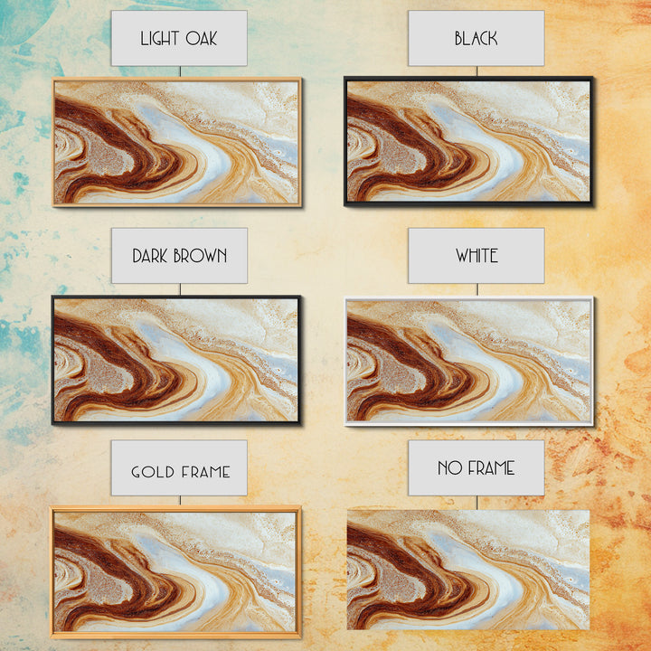 Abstract Brown and Cream Coffee Swirl Canvas Print, Coffee Shop Art, Kitchen Gift, Cafe Decor, Abstract Art, Cafe, Coffee Art, CSA-2x1-53