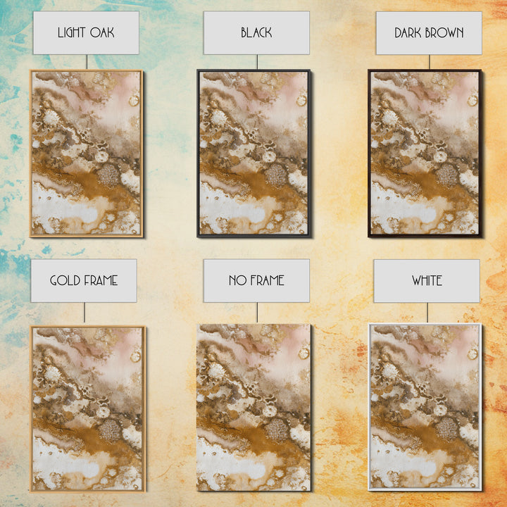 Abstract Brown and Cream Coffee Swirl Framed Canvas Print, Coffee Shop Art, Printable Art, Cafe Decor, Fine Art, Cafe, CSA-2x3-17