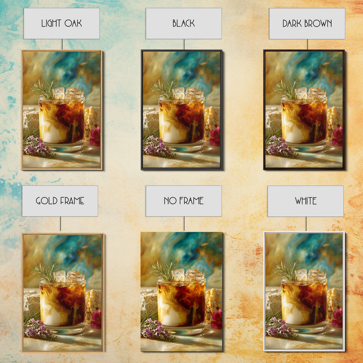 Iced Coffee Glass Framed Canvas Print, Coffee Shop Art, Contemporary Art, Cafe Decor, Cafe, Printable Art, Farmhouse Decor, CSA-2x3-19
